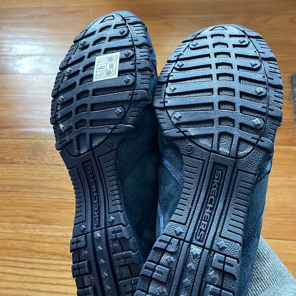 Skechers Biker Flats Relaxed fit‎ slip on shoes size 9.5 Blue NWOB